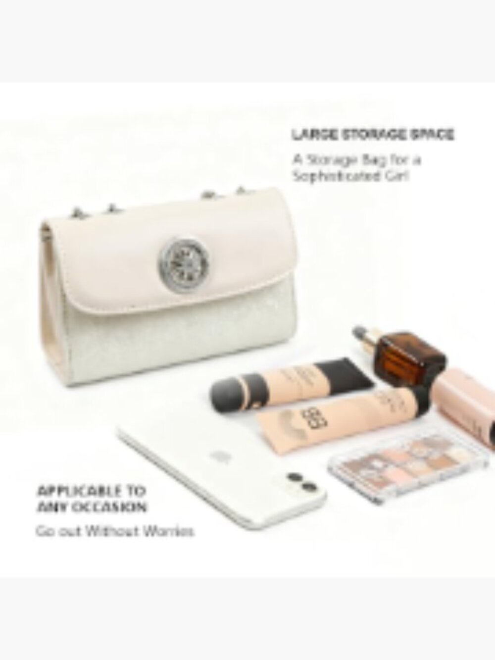 Shoulder Purses for Women Trendy Small Flap Faux Leather Crossbody Bags with - Picture 5 of 6